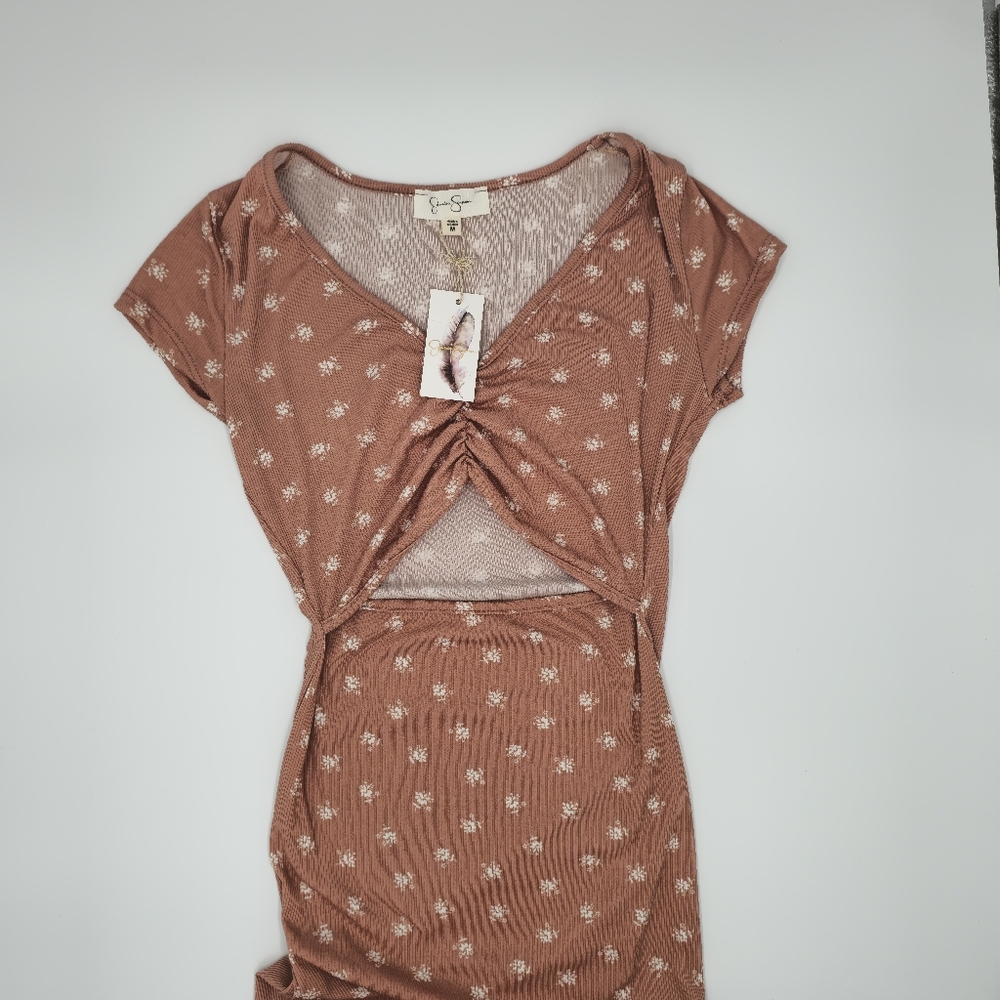 Jessica Simpson Brown and White Floral Top‎